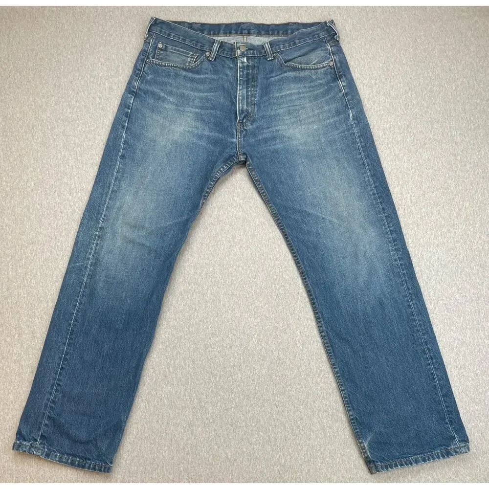 Levis 505 Jeans Mens 38 x 32 Blue 100% Cotton Regular Fit Straight Leg‎